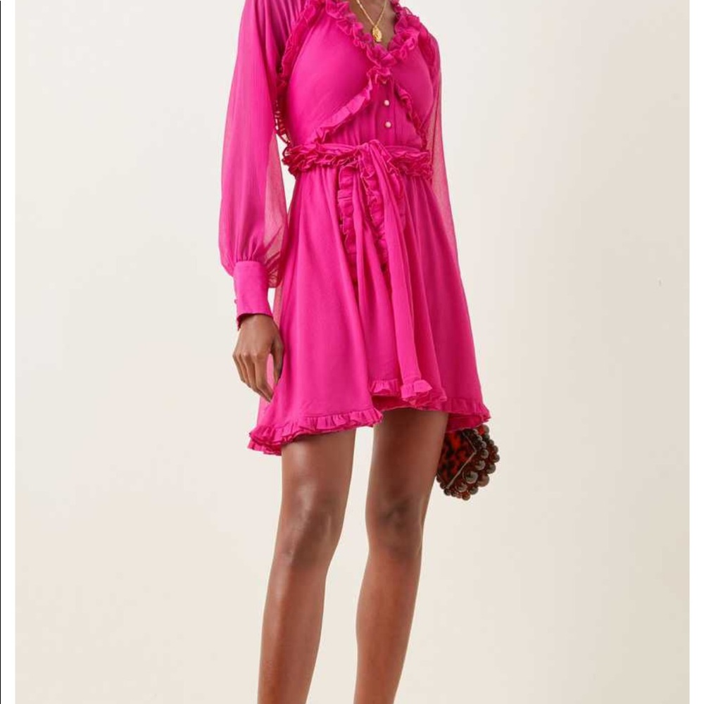 ALEXIS Suzette ruffled chiffon mini dress